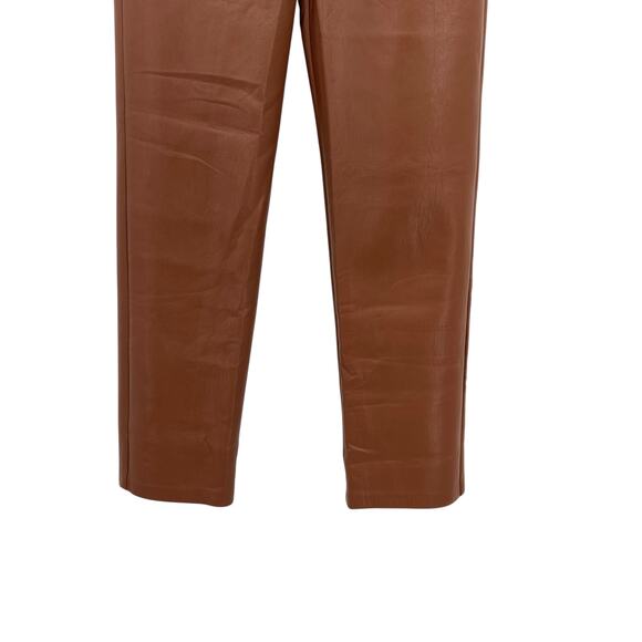 Aritzia Wilfred The Melina Pant Faux Vegan Leather High Waist Cognac‎ Brown 0 - Picture 6 of 12